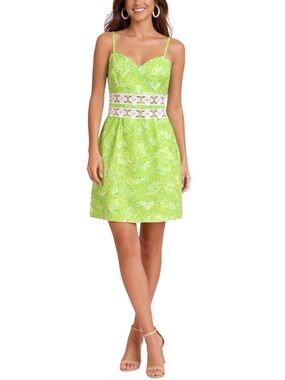 LILLY PULITZER Vintage Women’s Lime Green Crochet-Waist Mini Dress